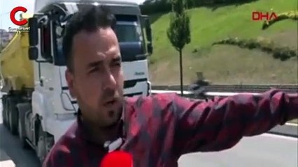 Yer: İstanbul... Harfiyat kamyonu ters şeritte böyle ilerledi!