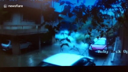 Wall collapses in northern India after heavy rains