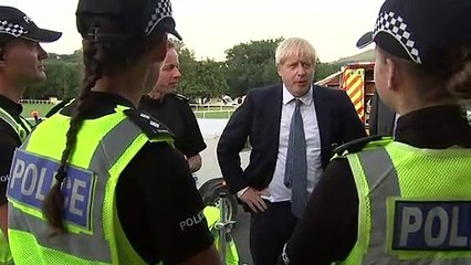 Boris Johnson meets emergency services at Whaley Bridge