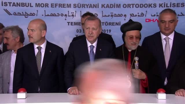 CUMHURBAŞKANI ERDOĞAN MOR EFREM SÜRYANİ KADİM KİLİSESİ TEMEL ATMA TÖRENİNDE KONUŞUYOR