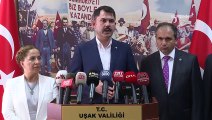 Çevre ve Şehircilik Bakanı Murat Kurum Uşak'ta