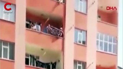 Yangında dehşet anları!