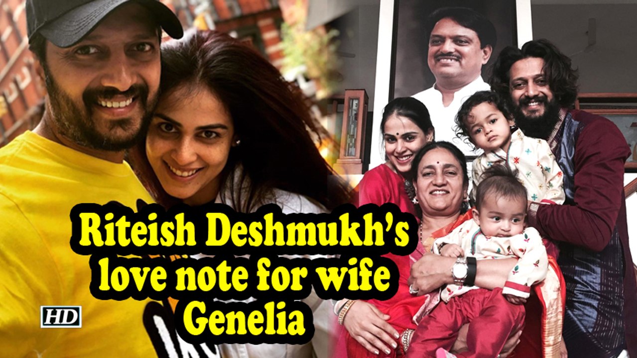 Riteish Deshmukh's love note for wife Genelia
