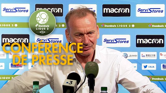 Conférence de presse AJ Auxerre - Le Mans FC (2-0) : Jean-Marc FURLAN (AJA) - Richard DEZIRE (LEMANS) - 2019/2020