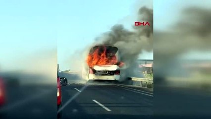 MANİSA KIRKAĞAÇ'TA KORKUTAN OTOBÜS YANGINI-3