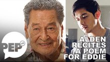 Watch: Alden Richards, nag-alay ng tula sa burol ni Eddie Garcia
