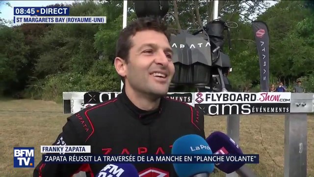 Les 5 derniers kilomètres, j'ai pris un plaisir de fou. Les premiers mots de Franky Zapata après sa traversée de la Manche en Flyboard