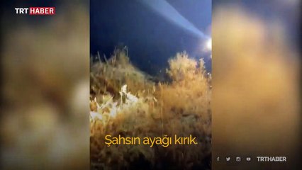 Polis kurtardığı yaralıyı ambulansa kadar sırtında taşıdı