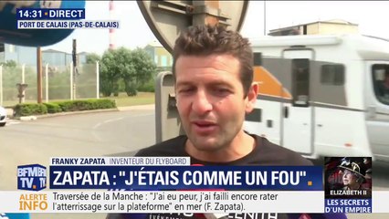 Franky Zapata de retour en France: "Pour voler à 160km/h, il y a quand même pas mal de turbulences donc on n'a pas le temps de penser"