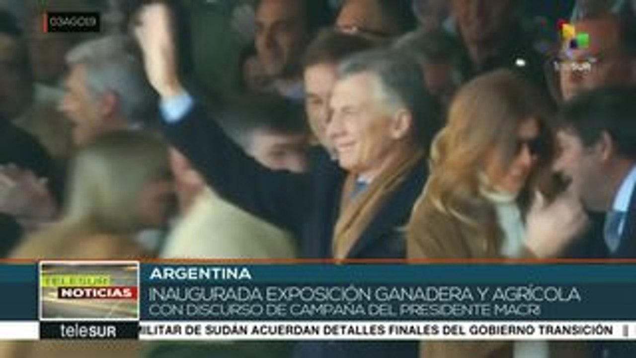 Argentina: Macri inaugura exposición ganadera con discurso de campaña
