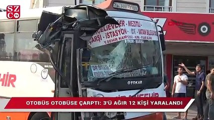 Otobüs otobüse çarptı: 12 yaralı