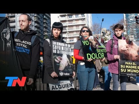 Los militantes veganos volvieron a La Rural, pero no pudieron ingresar