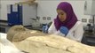 El Gran Museo Egipcio expone y restaura por vez primera el sarcófago de Tutankamón