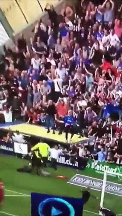 Rangers fans celebrating last minute winner jump on the roof of disabled section and it it collapses