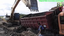 Dump Truck Stuck Recovery By Excavator And Dozer