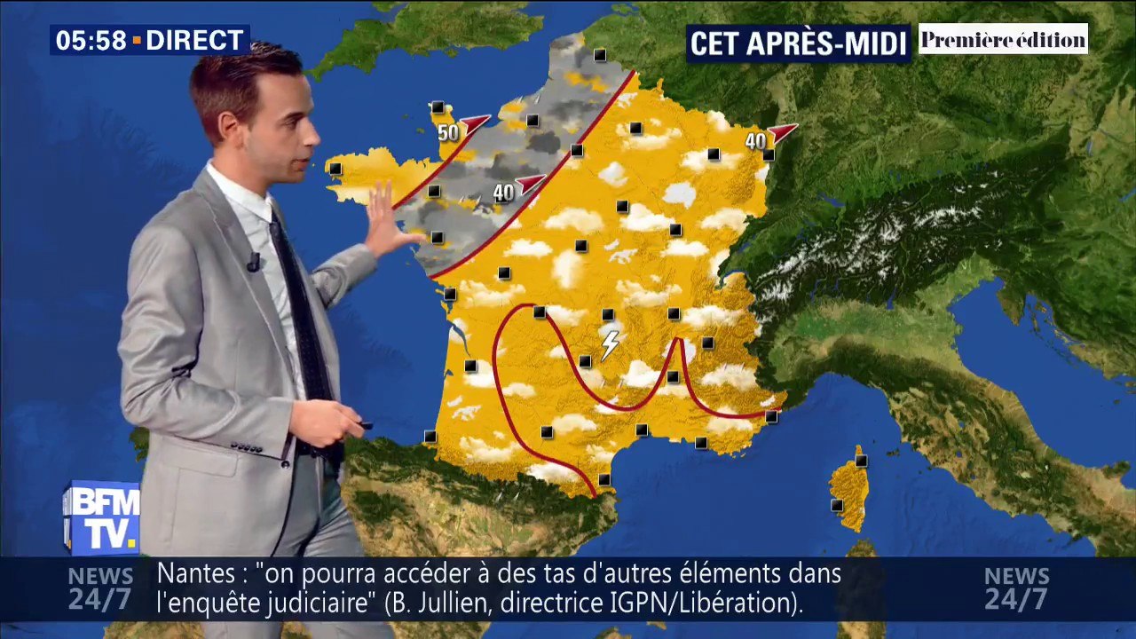 La pluie fait une entrée timide par l'ouest de la France ce lundi