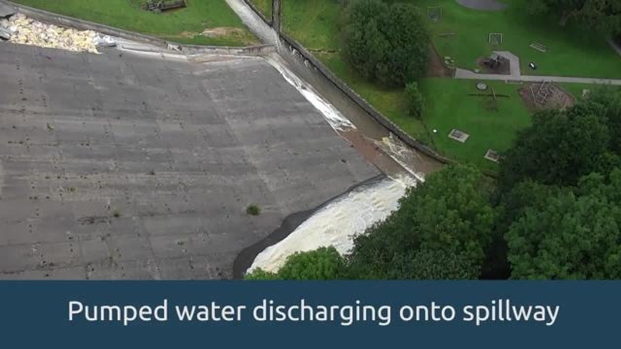 Drone footage of Whaley Bridge incident