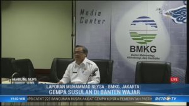 BMKG Sebut Gempa Susulan di Banten Wajar Terjadi