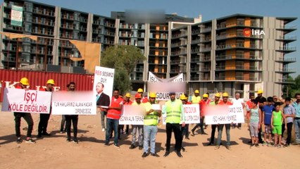 50'ye yakın işçi maaşlarını alamadıkları iddiasıyla eylemde