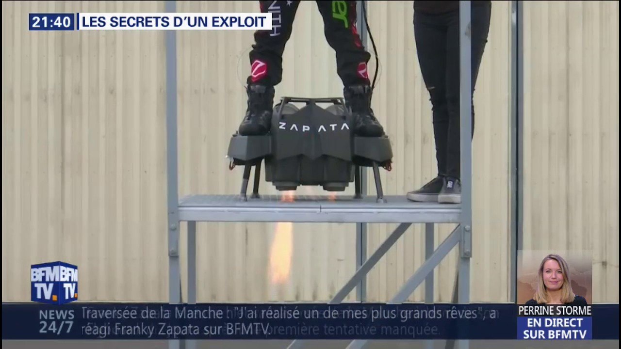 La veille de son exploit, Franky Zapata a connu des difficultés pour faire fonctionner son Flyboard