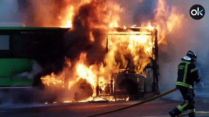 Incendio de un autobús en Legazpi