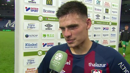 Réaction de Jessy Deminguet après SMCaen / FC Lorient