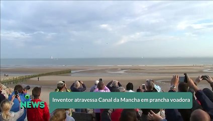 Inventor atravessa Canal da Mancha em prancha voadora