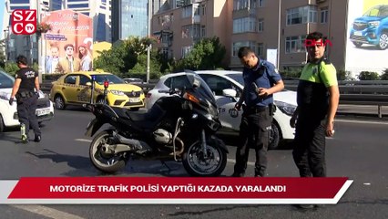 Motorize trafik polisi yaptığı kazada yaralandı