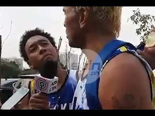 WATCH: Calvin Abueva playfully plays role of reporter, interviews Asi Taulava