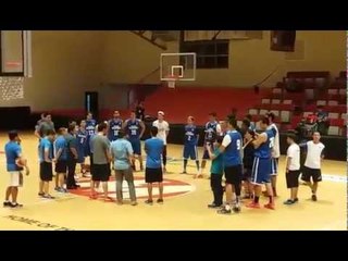 Tab Baldwin speaks before Gilas Pilipinas 3.0 in first practice