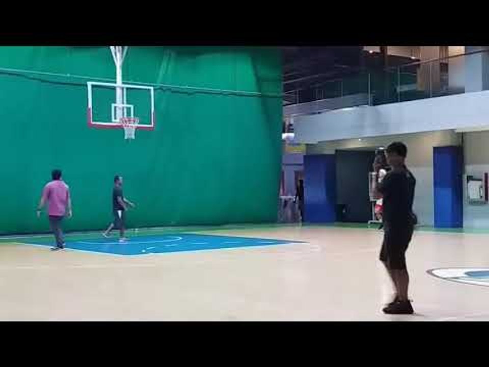 Mark Caguioa putting in some extra shooting work after their tune-up game