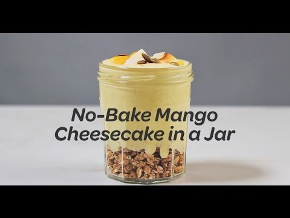 No-Bake Mango Cheesecake in a Jar Recipe | Yumm...