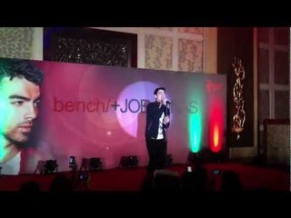 Joe Jonas sings "Just In Love" at the Bench Press Con