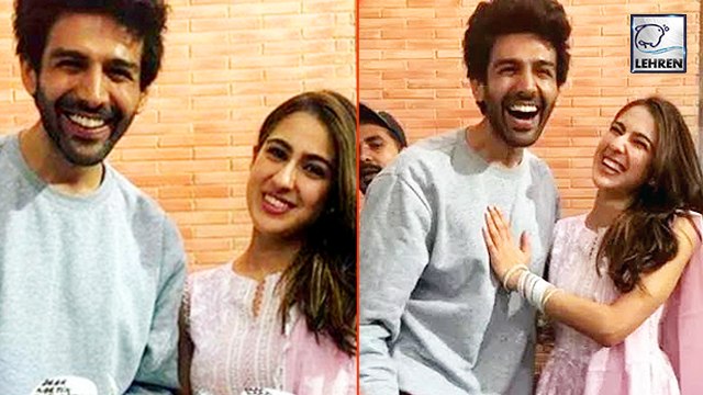 Kartik Aaryan Gives A Tight Hug To Sara Ali Khan At Airport