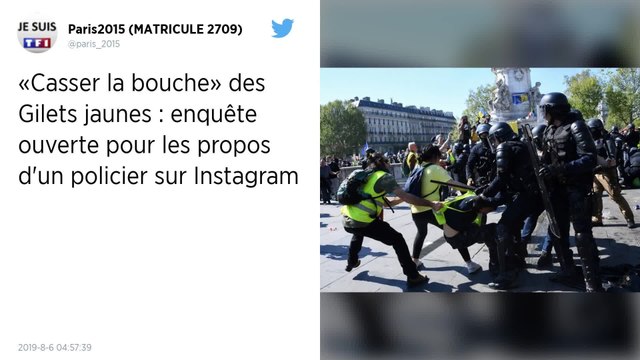 Sur Instagram, un policier promet de « casser la bouche des Gilets jaunes » : une enquête ouverte