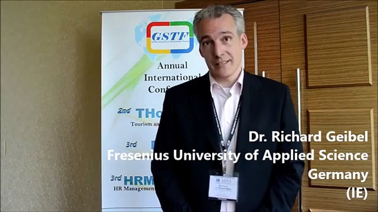 Dr. Richard Geibel at IE Conference 2013 by GSTF