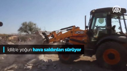 İdlib'e yoğun hava saldırıları sürüyor