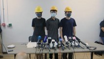 Group of masked Hong Kong extradition bill protesters hold press conference to denounce government
