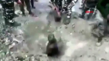 Heyelanda toprak altında kalan adam, köpek sayesinde kurtuldu