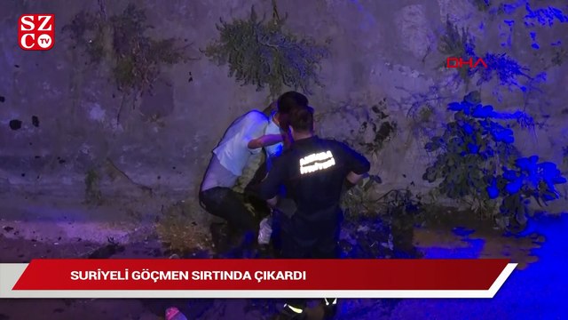 Polisten kaçarken ayağını kırdı Suriyeli göçmen sırtında taşıdı