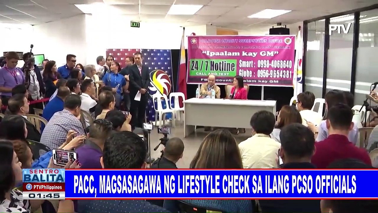 PACC, magsasagawa ng lifestyle check sa ilang PCSO officials