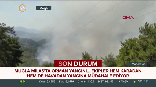 Muğla'da orman yangınından ilk görüntüler