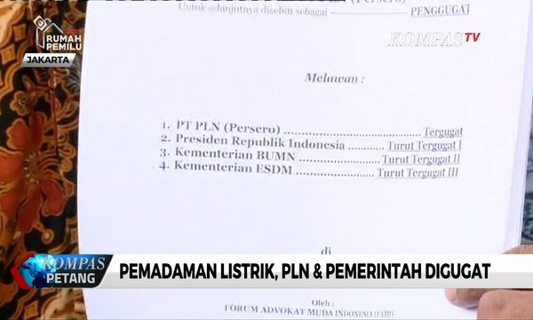 Pemadaman Listrik Massal, PLN & Pemerintah Digugat Ke Pengadilan Negeri Jakarta Selatan