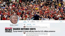 Trump tweets S. Korea will pay 