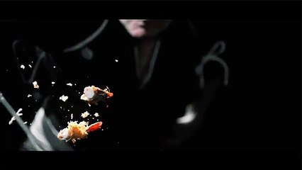 Un samourai coupe une crevette frite à 80km/h