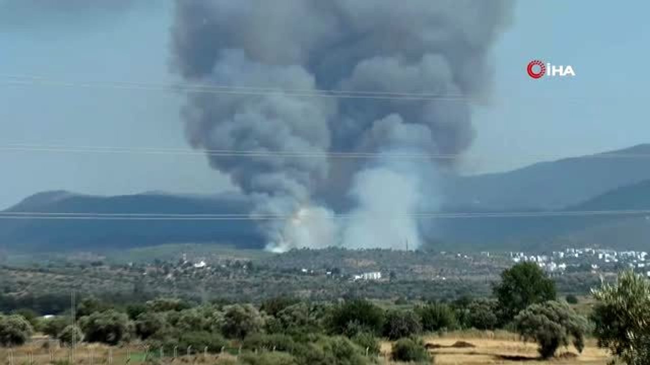 Bodrum'da çıkan orman yangınında alevler köylere ulaştı, mahalleli seferber oldu