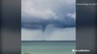 Waterspout spins on Lake Erie