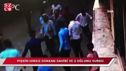 Video herunterladen: Pişkin hırsız dükkan sahibi ve 2 oğlunu vurdu