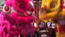Leones y dragones reciben el año nuevo en el barrio chino de México