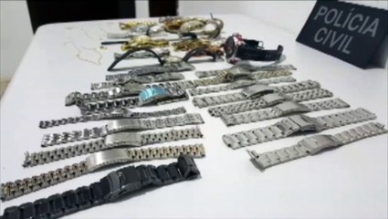 Parte dos produtos levados em assalto à relojoaria é recuperada pelo GDE